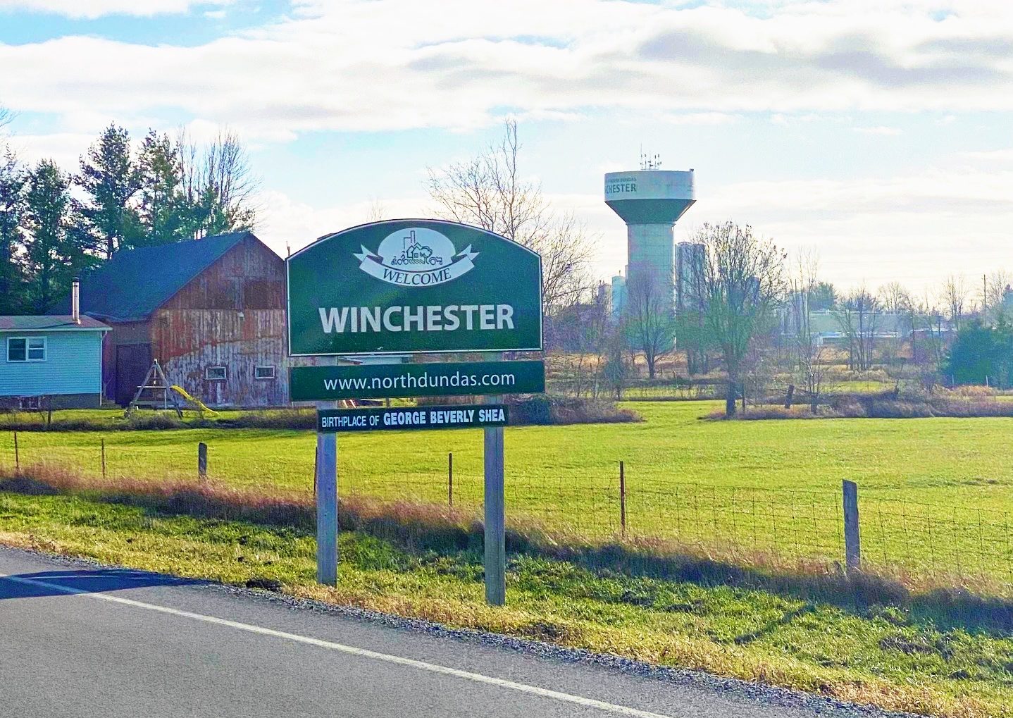 Welcome to Winchester Ontario Sign